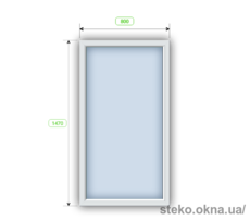 Глухое окно Steko 800х1470